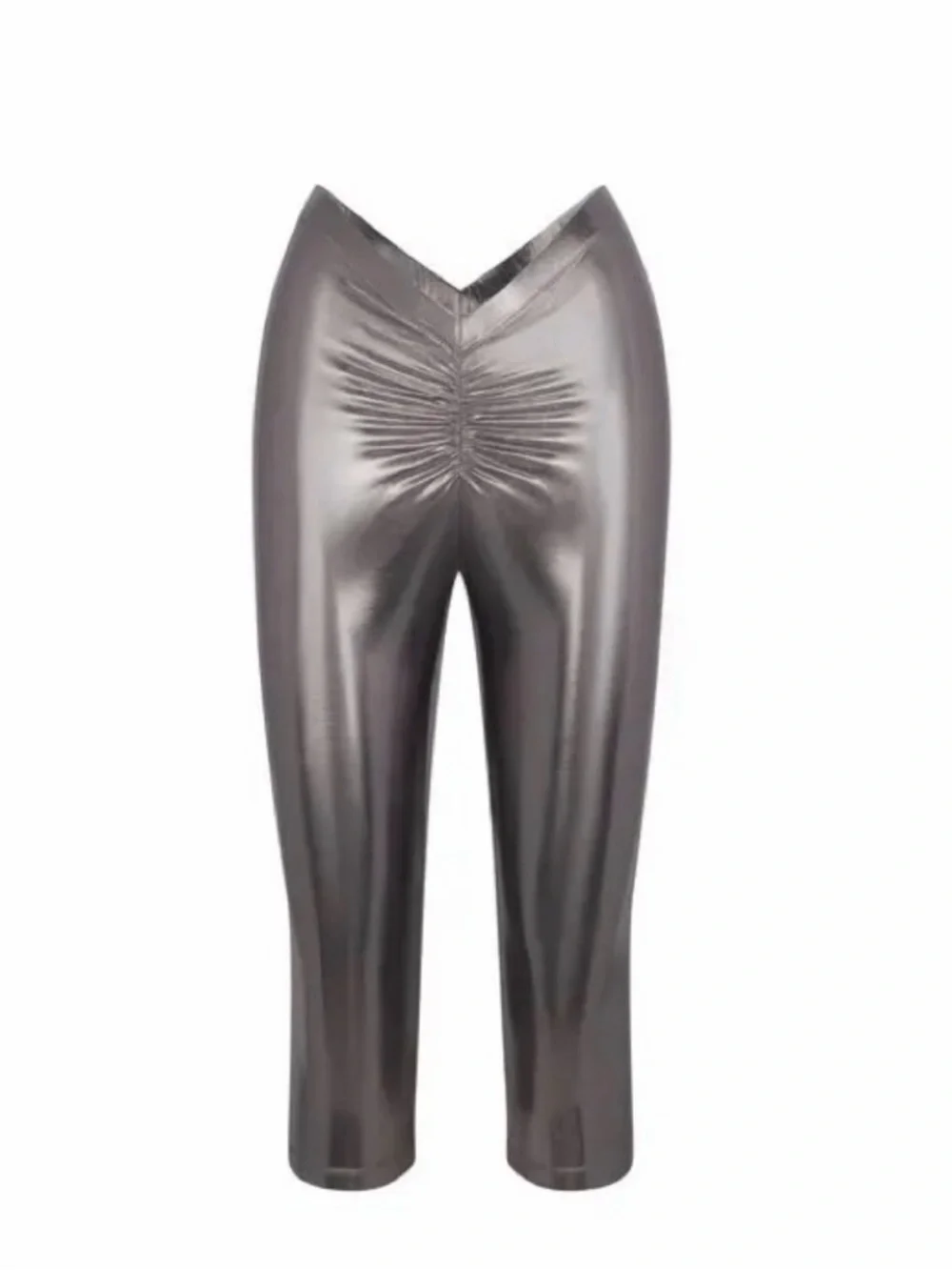 NWT SKIMS Metallic Swim V Waist Pant Medium Carbon Gray Cover Up Ruched Y2K